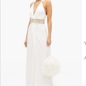 DUNDAS crystal embellished crepe gown